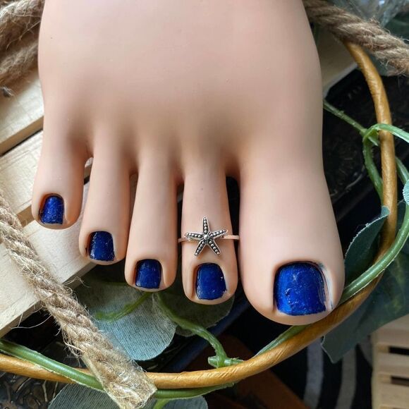 Sterling Silver Star Fish Toe Midi Ring - Picture 1 of 4